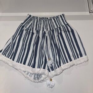 striped flowy shorts